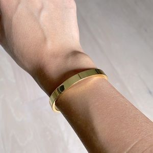 18k gold plated hinge bangle bracelet